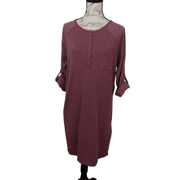 Prana |  Hensley Henley Plum Mauve Dress | Size L - Picture 2 of 10